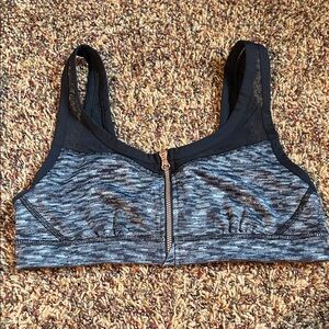 lululemon athletica Black Heather Front-Zip Sports Bra